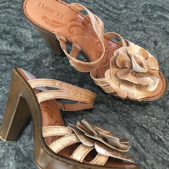 born metallic sandals